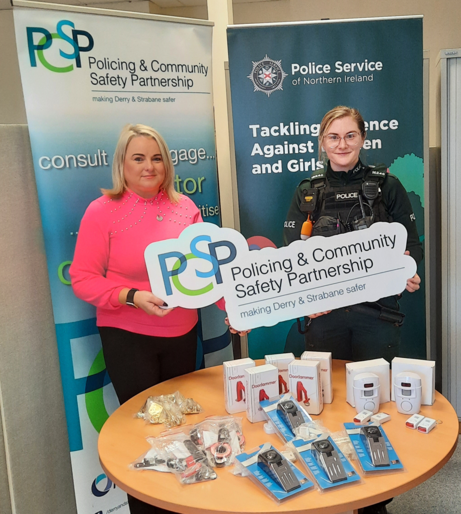 (L-R): Derry & Strabane Policing and Community Safety Partnership Chair, Councillor Sandra Duffy, and Foyleside and The Moor Neighbourhood Policing Team Constable Rebecca Nelson