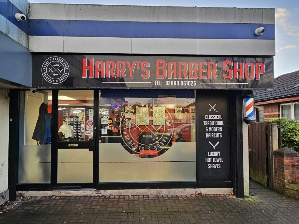 Harrys Barbershop front banner