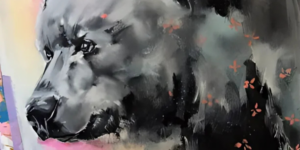 Painting of bear and cub