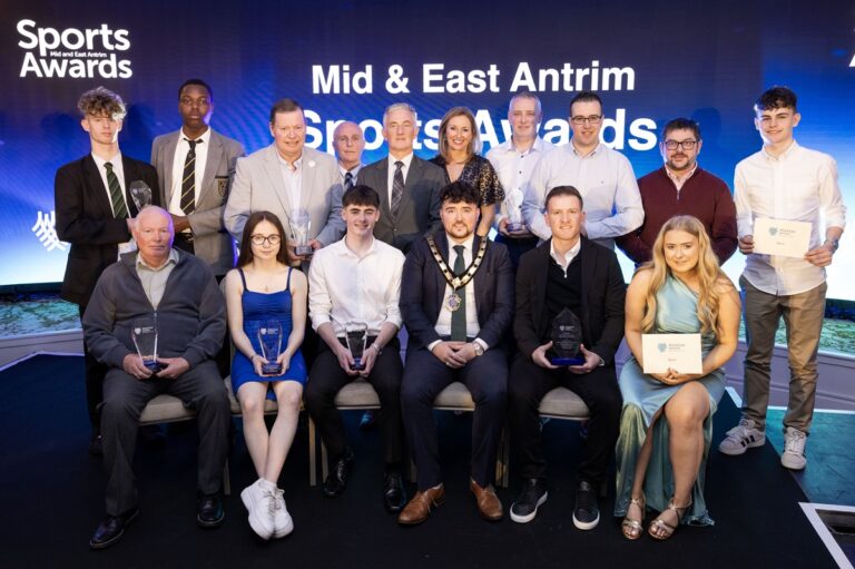 Group shot of winners and sponsors
