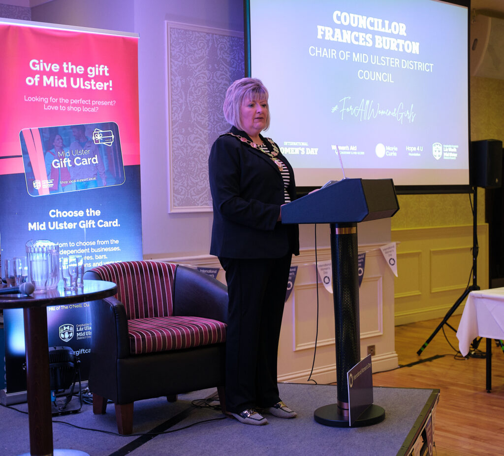 Chair of the Council, Councillor Frances Burton welcomed guests to the Council’s International Women’s Day event at The Valley Hotel, Fivemiletown.