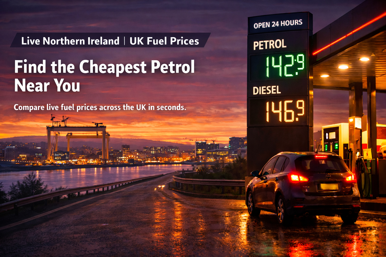 Belfast fuel prices petrol station Northern Ireland
