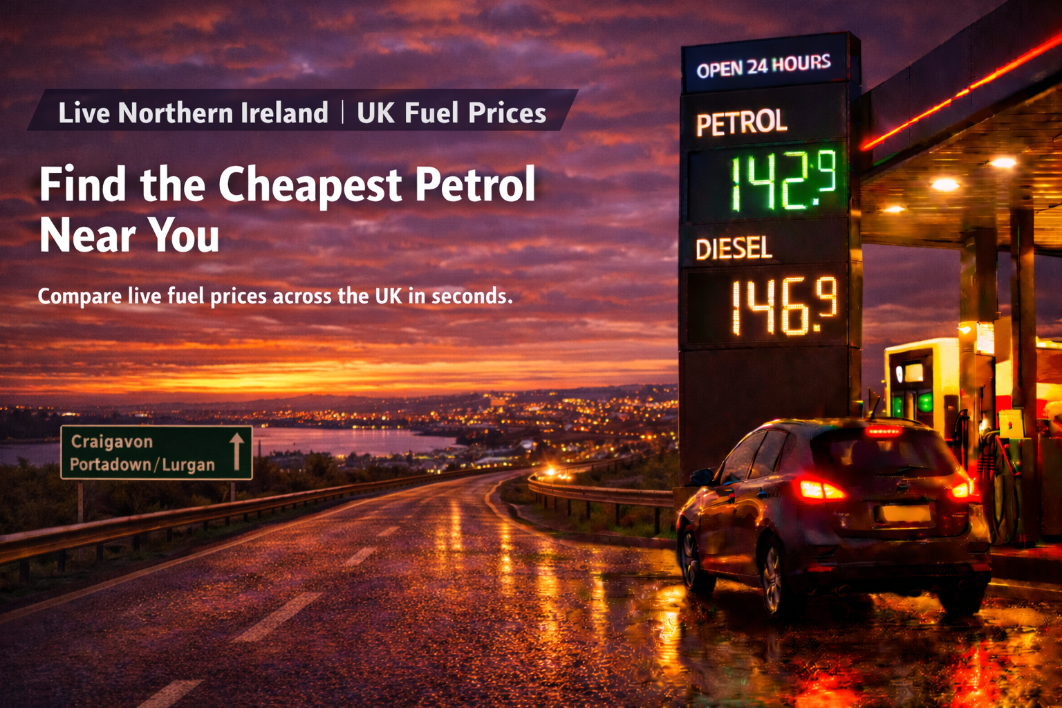 Craigavon fuel prices petrol station Northern Ireland
