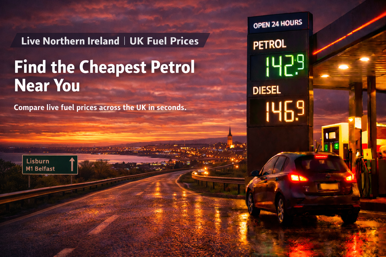Lisburn fuel prices petrol station Northern Ireland