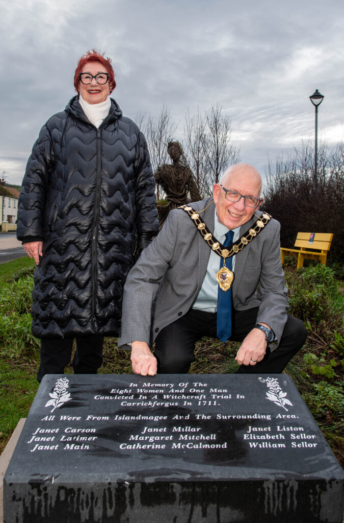 Mayor of Mid and East Antrim, Councillor Jackson Minford with Maureen Pimley, Chairperson of the Islandmagee Community Development Association.