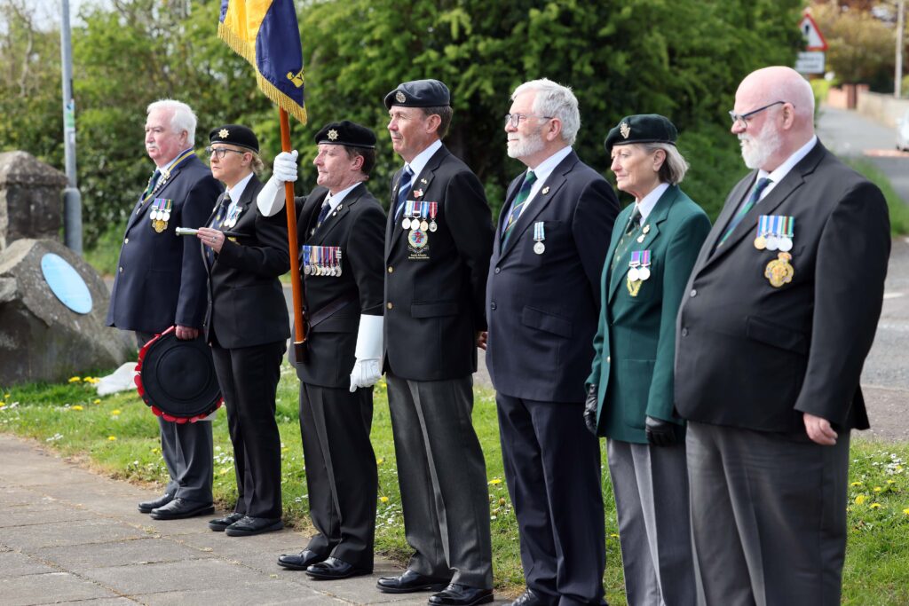 Members of Whitehead British Legion paying tribute to those from the area who last their lives during the Blitz
