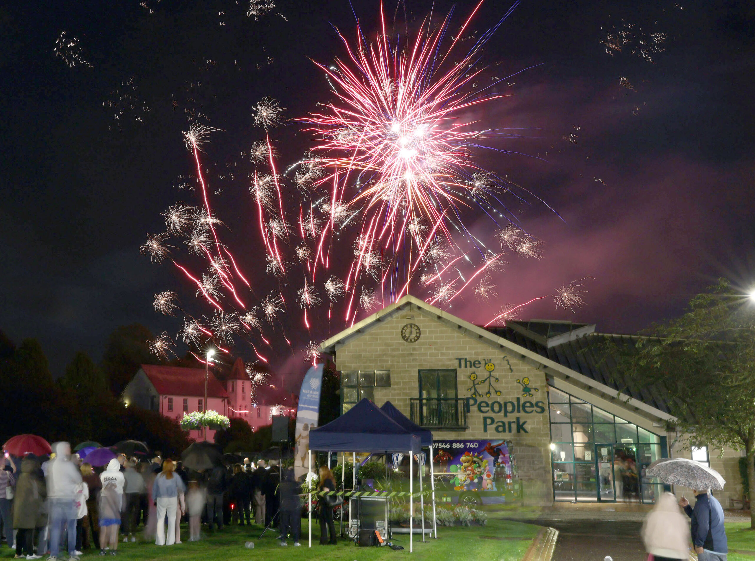 Crowds gathered for a dazzling fireworks display in the People's Park in Ballymena