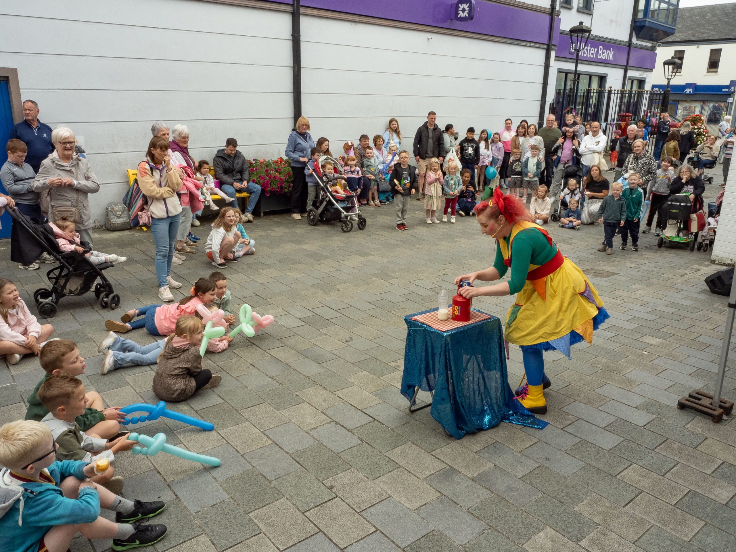 A magic show captivates the crowd at Wellington Court as part of the Ballymena 400 celebrations