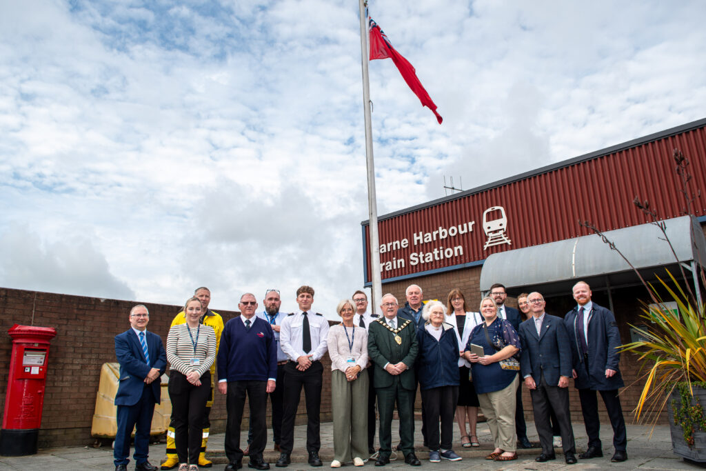Representatives from Port of Larne, the RNLI, P&O Cadet Officers and those with a seafaring connection were among those who joined the Mayor of Mid and East Antrim, Alderman Thomas Gordon to mark Merchant Navy Day 2026.